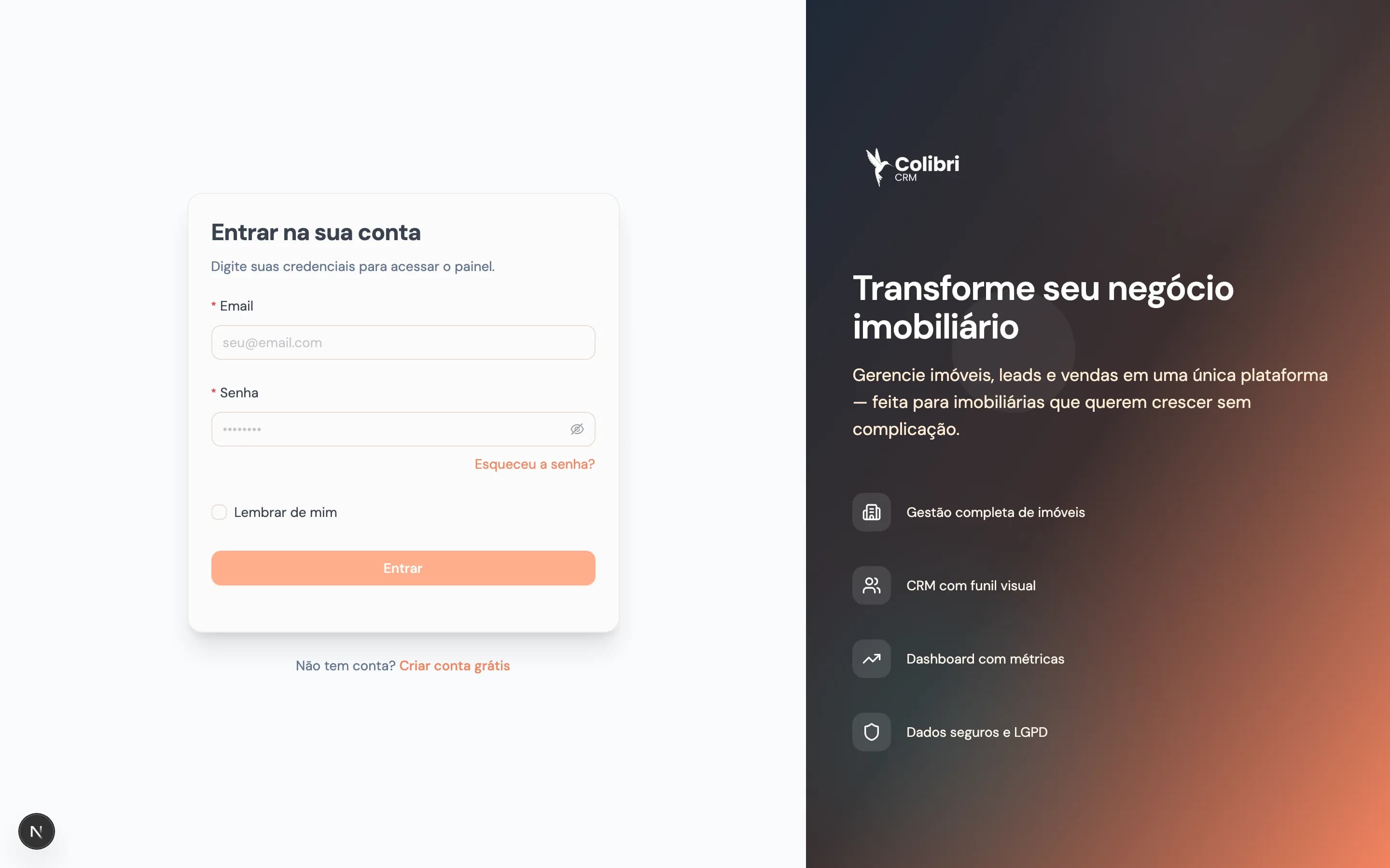 Módulo financeiro com receitas e despesas